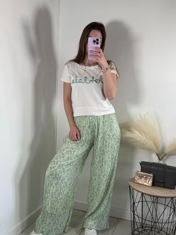 pantalon clara vert