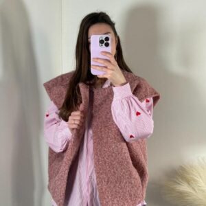 gilet amelie vieux rose