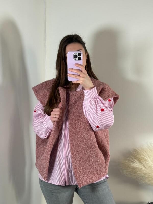 gilet amelie vieux rose