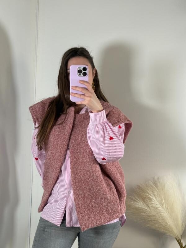 gilet amelie vieux rose