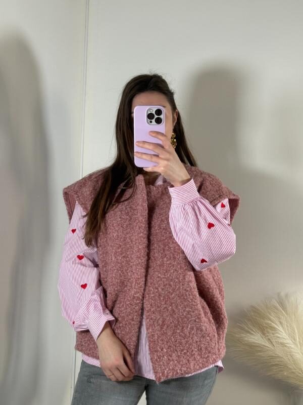 gilet amelie vieux rose