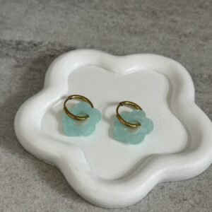 boucles d'oreilles flora bleu ciel